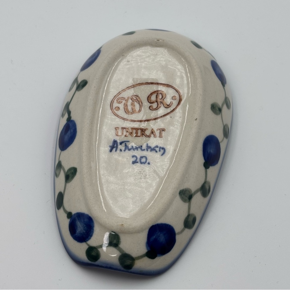 Boleslawiec Unikat Polish Pottery Royal vine Small Spoon Rest - Picture 4 of 5